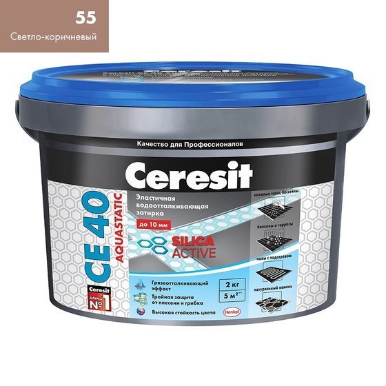 Затирка Ceresit СЕ 40 Aquastatic светло-коричневый 2 кг - главное фото