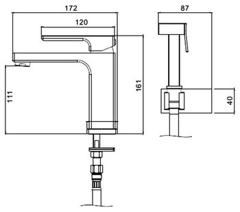 G1017-1 Смеситель для раковины с гигиеническим душем (Хром\белым）-21043
