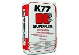 SUPERFLEX K77 Клей для крупноформатной облицовочной плитки и керамогранита, для оснований подверженных высоким нагрузкам и вибрации 25 кг.