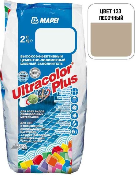 Затирка Ultracolor Plus №133 (песочный) 2 кг. - главное фото
