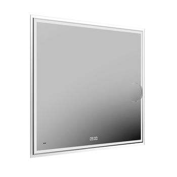 Зеркало TECNO c LED 90 с макро линзой, с подсветкой, с функцией антизапотевание, белый глянцевый-25124