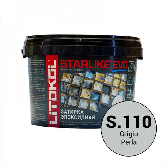 Эпоксидная затирка STARLIKE EVO grigio perla (S.110) 2,5 кг - главное фото