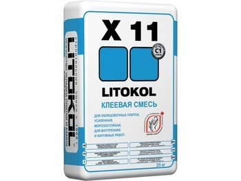 LITOKOL X11 Клей для укладки мрамора, керамической плитки, мозаики внутри и снаружи, в том числе и в бассейнах 25 кг.-9890