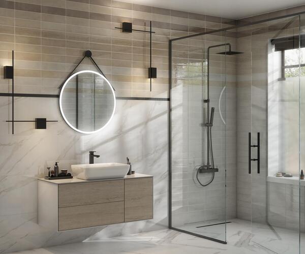 Дизайн-проект «Ванная комната (сочетание малого и крупного форматов)»