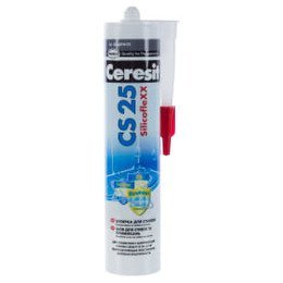 Смесь затирочная Ceresit CS 25 силиконовая / св-серый 280 мл.