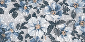 Розелла синий декорированный лаппатированный-19096