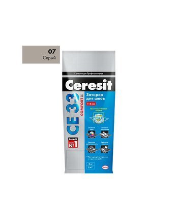 Затирка Ceresit СЕ 33 Super серый 2 кг - главное фото