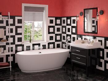 Дизайн-проект «Яркая геометрия в ванной комнате »-22470