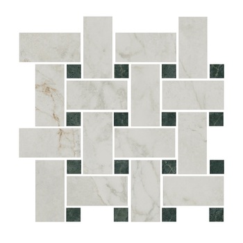 Декор Серенада мозаичный белый лаппатированный-27114