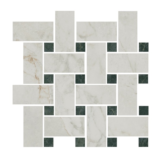 Декор Серенада мозаичный белый лаппатированный - главное фото
