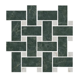 Декор Серенада мозаичный зелёный лаппатированный, 32*32*0,9