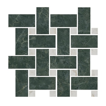 Декор Серенада мозаичный зелёный лаппатированный-27112