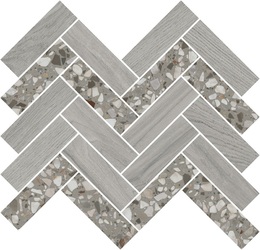 Декор Монтиони мозаичный серый, 34*35,5*0,9